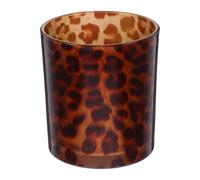 DECHOUS Glass Candle Holder Leopard Print Glass Candle Cup for Home Tabletop DIY Scented Empty Glass Date Decor