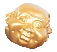 DECHOUS Golden Resin Buddha Head Sculpture with Four Faces Displaying Different Emotions, Symbolizing Peace and Good Fortune, Office and Home Desk Decoration