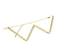 DECHOUS Golden Rhinestone Glasses Frame for Women, Queen Costume Glasses without Lens, Unique Design with Decorative Bling Frame, for Festivals and Street Photo Accessories