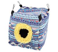 DECHOUS Guinea Pig Nest Hedgehog Warm House Cotton Cloth Yurt-style Blue with Hook Design Windproof Super Warm Decoration for Pet's Home
