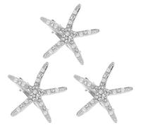 DECHOUS Hair Clips for Decorating 3pcs Pearl Star Hair Accessories Rhinestone Barrettes Elegant Silver Alloy for Women and Girls for Graduation Period and Parties
