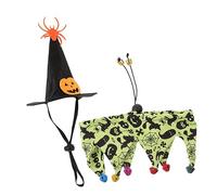 DECHOUS Halloween Cat Hat and Scarf Cat Costume Collar Witch Hat for Pet Cosplay Prop Small Dog Costume