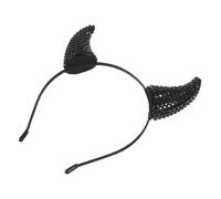 DECHOUS Halloween Devil Horn Headband Rhinestone Glitter Demon Costume Hairband for Cosplay Party Accessory Black Horns Headband