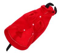 DECHOUS Halloween Dog Coat Three-dimensional Devil Costume for Pet Puppy Warm Plush Material Red Colour for Halloween Party Outfits
