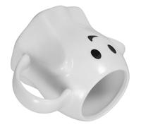 DECHOUS Halloween Themed Ceramic Coffee Mug with Ghost Element, 350ml White Cartoon Design Water Cup, Practical for Creative Work and Coffee Shops
