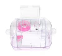 DECHOUS Hamster Carrier Cage Handle, Small Animal Travel Box for Hamsters, Guinea Pigs and Rabbits, Pink Portable Outdoor Pet Storage Container