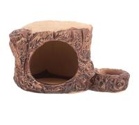 DECHOUS Hamster Hiding House Summer Hamster Nest Cooling Rest Place Ceramic Stump Shaped Small Pet Gift for People Who Have Small Pets