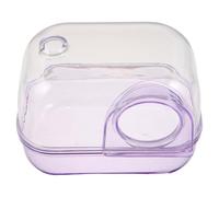 DECHOUS Hamster Sand Bath Box Large Purple Pet Bath Basin Plastic Small Animal Shower Container for Hamsters Chinchillas with Splash Guard and Litter Prevention