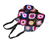 DECHOUS Hand-woven Reusable Bag Tote Canvas with Shoulder Design Floral and High-capacity Crochet Summer for Beach Everyday Use and Shopping