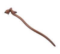 DECHOUS Handmade Accessory Stick Design Cat Tail with Hair Wooden Vintage Retro Style Hairpin Elegant Brown Suitable for Hairstyles for Women
