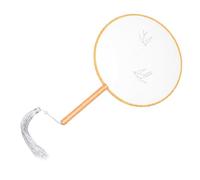 DECHOUS Handmade Embroidery Silk Fan Kit for Beginners Adults Complete Tools and Pre-Printed Silk Chinese Round Fan DIY Materials