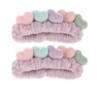 DECHOUS Heart Hairbands Adjustable Elastic Design Cloth Hair Bands 2pcs Convenient to Put and Take, Headbands for Face Cleaning and Shower Time for Women
