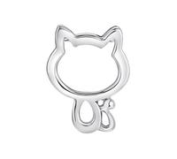 DECHOUS Hollow-out Silver Cat Pendant DIY Necklace Charm White Gold Tone Delicate Pendant for Jewelry Making Without Chain