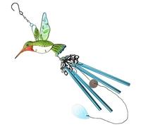 DECHOUS Hummingbird Wind Chime Garden Ornament with Glass Tubes Metal Pendant for Outdoor Patio Porch Balcony Decor Relaxing Sound Family and Friends