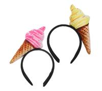 DECHOUS Ice Cream Headband Hair Bands 2Pcs Cloth Material Not Easy to Deform High Durability Womens Headbands Cute Aesthetic Style for Doing Your Makeup and Occasions