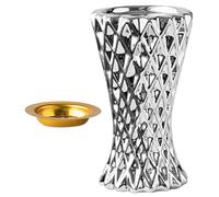 DECHOUS Incense Burner and Aromatherapy Function with Fine Workmanship Ceramic European Style Vintage Silver Cone Incense Holder and Tearoom for Home, Tearoom, and Desktop Decor