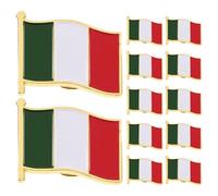 DECHOUS Italian Flag Elegant Design and Secure Fastening 12pcs Lapel Pin Brooch with Enamel Coated Iron Material and Expressive Practical Use Suitable for Italian Theme Party Decorations