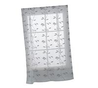 DECHOUS Leaf Embroidered Sheer Voile Curtains for Windows Kitchen 116 * 160cm White Tulle Panel Tie-Up Design Classic Blinds for Bedroom Living Room Study