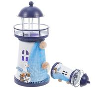 DECHOUS Light-up Lighthouse, LED Lighthouse Ornaments Metal Rotate Lighted Lighthouse Lamp Nautical Decor Lighthouse Table Decoration for Home Indoor Outdoor