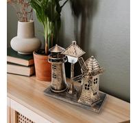 DECHOUS Lighthouse Shape Night Light Decorative Retro Tabletop Lamp 15.5X6.5X14.5Cm Vintage Iron Tower Night Light Ornament for Bedroom Home Decor