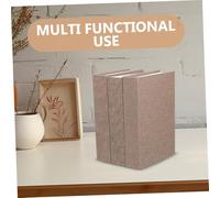 DECHOUS Linen Faux Book Decorative Storage Box Realistic Fake Book Cases with Minimalist Natural Fabric Design for Bookshelf Coffee Table Model Home Staging and Craft Decor
