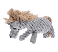 DECHOUS Lovely Chewing Dog Biting Solves Separation Anxiety Squeaky Cotton Rope Cartoon Woven Horse Shape for Playing Daily Use Medium Dogs Small Puppies