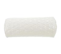 DECHOUS Manicure Hand Rest Pillow White Half-Moon Shape Heart Grid Pattern, Detachable PU Leather Hand Cushion for Nail Art and Wrist Support, Manicure Arm Rest Tool for Salon and Home Use