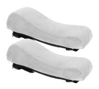 DECHOUS Memory Foam Armrest Pads Pair for Wheelchairs and Office Chairs | Comfortable Forearm Support, Detachable and Easy to Clean, Grey Polyester Finish, Working and Gaming Use