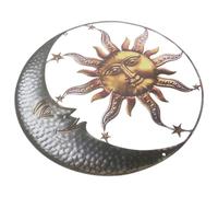 DECHOUS Metal Sun and Moon Wall Art Ornament Outdoor Indoor Metal Wall Decor for Living Garden Fence Unique Celestial Design Nature-inspired Decoration