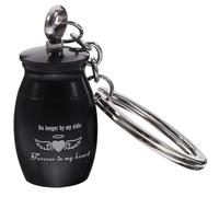 DECHOUS Metal Urn Keychain for Pet Ashes Memorial Keepsake Strong Lid, Black Cremation Ashes Keyring Suitable for Pet Memorials and Keepsakes