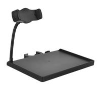 DECHOUS Mic Sound Card Tray with Phone Holder Multi-Functional Clamp-On Microphone Stand Rack for Lectures and Conferences, Adjustable and Compatible with Most Mic Supports, Black