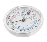 DECHOUS Mini Aluminum Alloy Dial Hygrometer Thermometer with Silver Bezel, Portable Indoor and Outdoor Temperature and Humidity Gauge for Home and Sauna Use