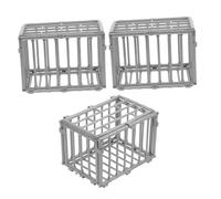 DECHOUS Mini Animal Cage Model Toy Set 3 Piece Plastic DIY Cage House for Small Animals Dollhouse Farm Scene Boys Girls Collectors