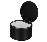 DECHOUS Mini Desktop Trash Can with Press Lid, Black Recyclable Abs and Pp Office Garbage Bin, Easy Open and Close Design, for Cabinet and Bedroom Use