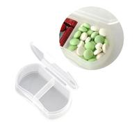 DECHOUS Mini Portable Pill Organizer Box with 2 Compartments Plastic Pill Storage Container for Traveling Use Providing Protection and Convenience