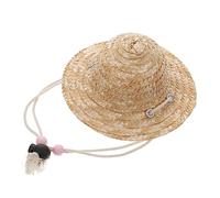 DECHOUS Mini Straw Hat for Dolls Beach Accessory for DIY Craft Decoration Photo Activities Lovely Miniature Cap for Home Decor Playtime Fun