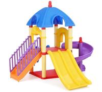 DECHOUS Miniature Dollhouse Playground - Plastic Playground Model Mini Slide Toy for Dollhouse Play Area Equipment
