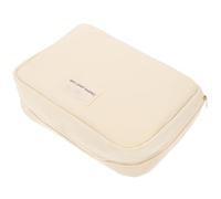 DECHOUS Multi-Purpose Canvas Cosmetic Bag for Makeup and Eyebrow Pencil Storage, Convenient Organizing Bag for Small Trips and Vacations, Beige Portable Makeup Tool Holder