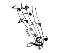 DECHOUS Music Notes Wall Sign Metal Music Note Wall Decor 15.72x7.47x0.39in Iron Fine Workmanship Classic Black Shape Musical Lover Room Decoration