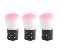 DECHOUS Nail Brushes Pink for Nail Art 3pcs Soft Artificial Fiber Bristles Portable and Easy to Hold Dust Cleaning Brushes for Professional Use and Salon