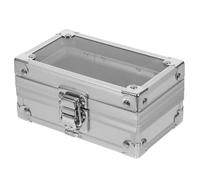 DECHOUS Nail Drill Bits Storage Case Organizer Box 50 Slots Silver Acrylic Nail Bit Holder for Manicure