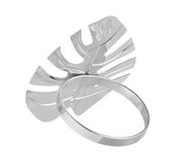 DECHOUS Napkin with Term Use and Not Easy to Fade Monstera Leaf 6pcs Silver Metal for Dinner Napkin Holder for Hawaii Parties and Wedding Table Decor