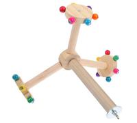 DECHOUS Natural Wood Parrot Perch Stand with Bearing Rotating Bird Play for Cage Parakeet Climbing and Chewing Accessory