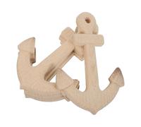 DECHOUS Nautical Wooden Anchor Wall Decor 4Pcs, 18Cm Unfinished Wooden Hanging Sculpture for DIY Beach-Themed Bedroom and Living Room Decoration