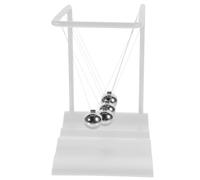 DECHOUS Newton Cradle Ball Ornament with Metal Balls, White Desktop Scientific Decoration, Physics Pendulum for Office and Home Education