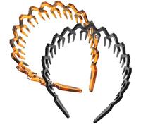 DECHOUS Non-slip Plastic Teeth Comb Headbands for Women 2pcs Set, Stylish Hair Bands for Face Wash, Spa, Exercise, Beach Party, Wedding, Durable and Elegant Hair Accessories