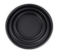 DECHOUS Non-Stick Baking Tray Set Cake Baking Pans for Oven and Microwave 3pcs Aluminium Alloy Maintain Original Shape Black for Birthday Cake and Cheesecakes