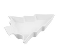 DECHOUS Nordic Luxury Ceramic Christmas Tree Platter Serving Tray for Holiday Entertaining and Festive Decor Multifunctional Appetizer and Dessert Plate in White