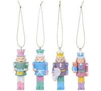 DECHOUS Nutcracker Figures Easy to Decorate 4 Pcs Resin Christmas Tree Decorations Nutcracker Soldier Ornaments Robust and Sturdy Holiday Essential for Christmas