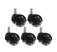 DECHOUS Office Chair Castor Wheels Replacement Set with Strong Load Bearing Capacity Plastic Pu Material 5pcs Black and Lasting Performance, Suitable for Furniture and Desk Chairs